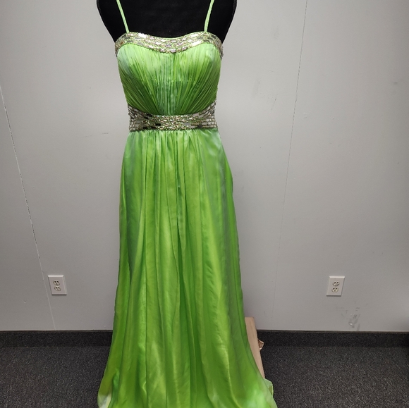 Beautiful Prom Formal Gown in Chartreuse - Picture 5 of 13